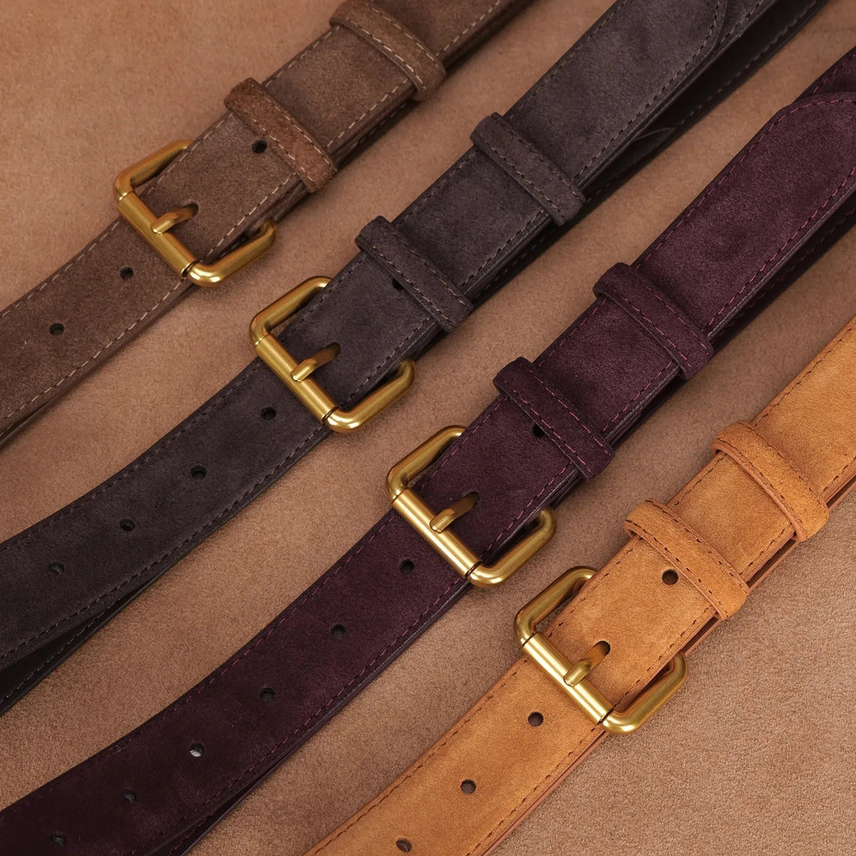 Fashion Suede Cowhide Skinny Belt for Women Trendy Genuine Leather Waistband with Jeans Pants Dress Ladies Designer Thin Belts