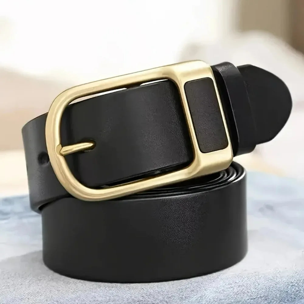26GenuineLeatherFor Men's High Quality Buckle Jeans Cowskin Casual Belts Business Cowboy Waistband Male Fashion Designer 2024New