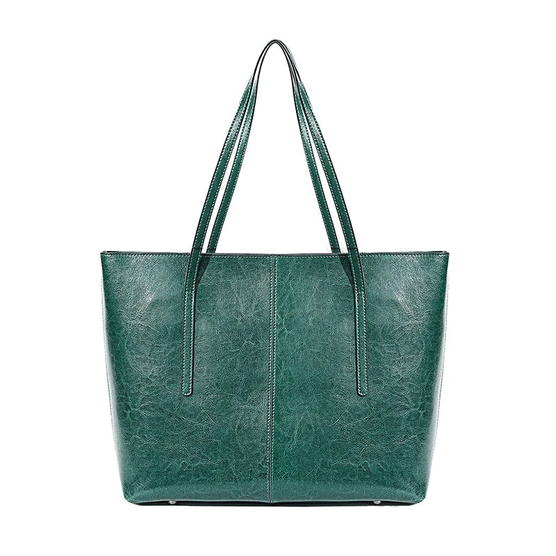 New Coffee Women Handbag 100% Genuine Leather Ladies Shoulder Ladies Black Tote Bag Large Capacity Shopper Bags Brown A4 Bagss
