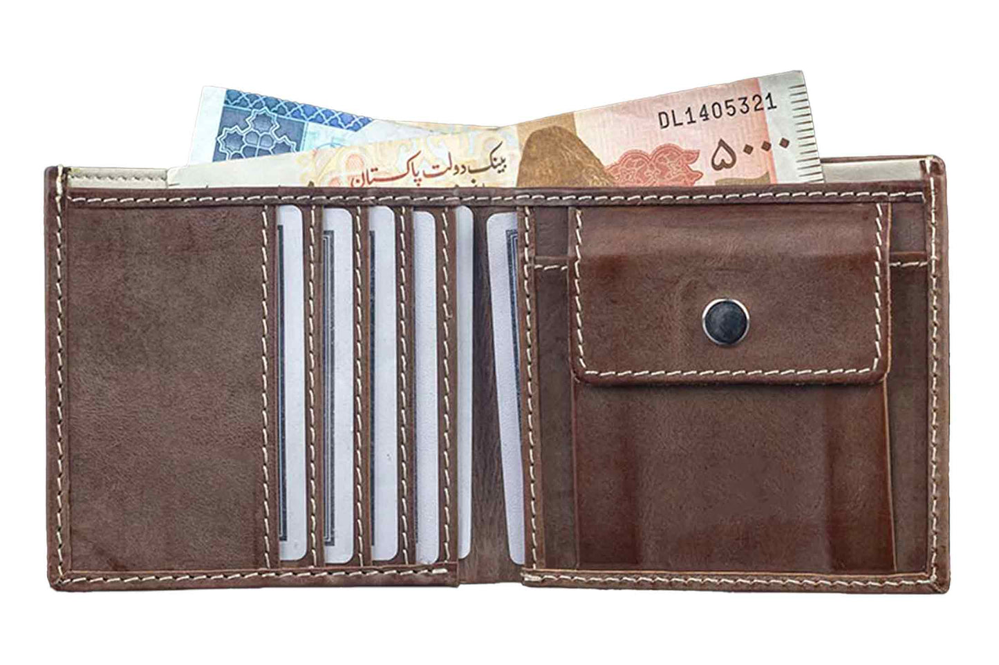 Real Leather Trifold Wallet